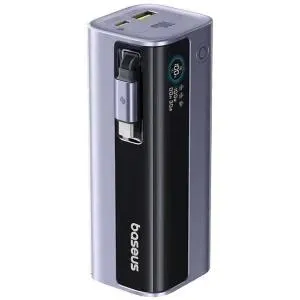 Powerbank Baseus EnerGeek 10000mAh gri cu display digital și dual USB Type-C