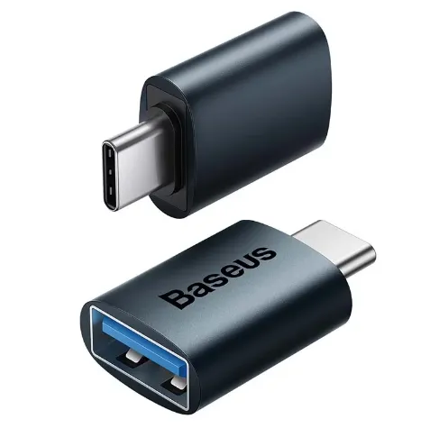 Adaptor OTG Baseus Ingenuity Mini USB 3.1 Type-C metalic albastru