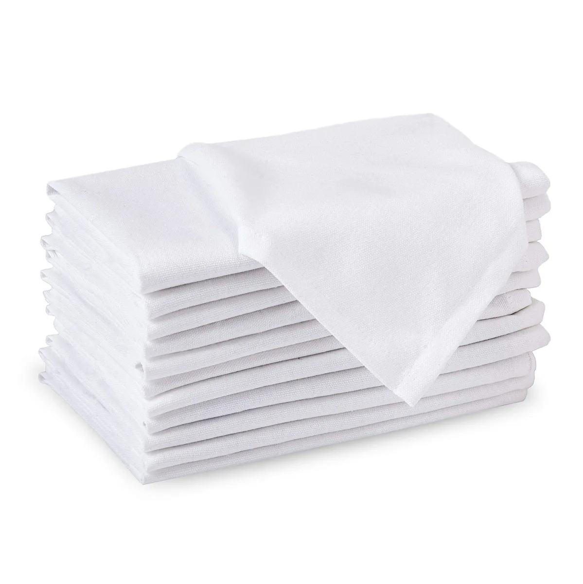 Set de 12 șervețele din bumbac alb perlat 43x43 cm