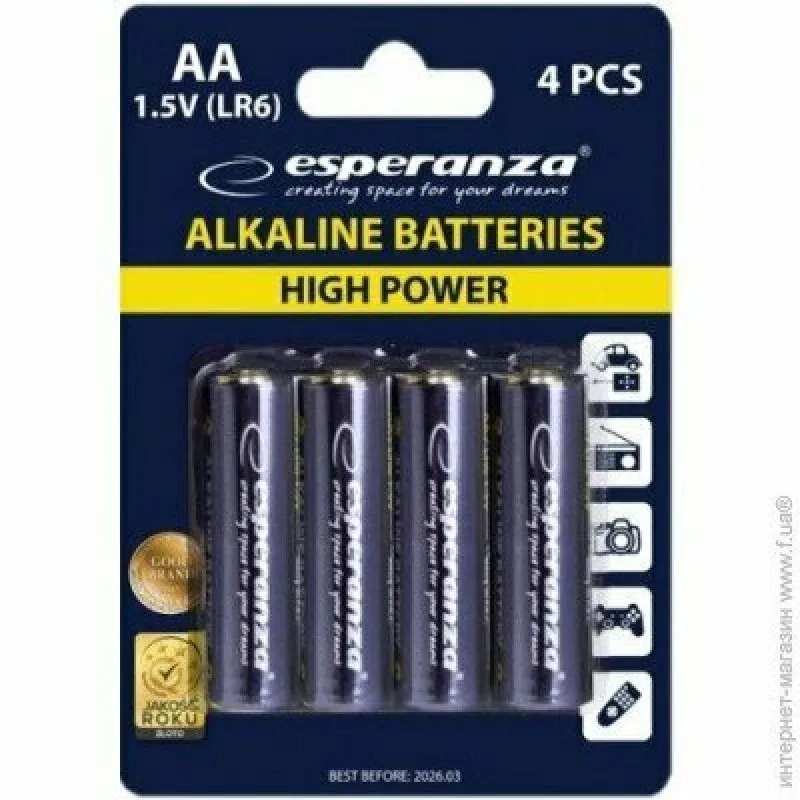 Baterii alcaline AA Esperanza EZB101 4 bucăți în blister
