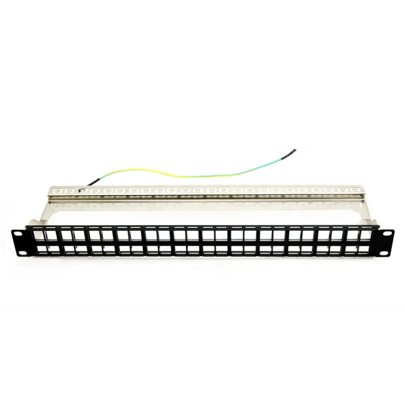 Panou de cablare 48 porturi 1U ecranat EMTEX negru