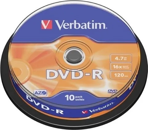 DVD-R Verbatim 4.7GB 16x pachet 10 discuri argintiu mat spindle