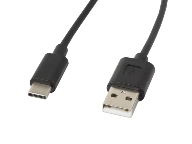 Cablu USB-C la USB-A 2.0 negru, 1,8 m, Lanberg