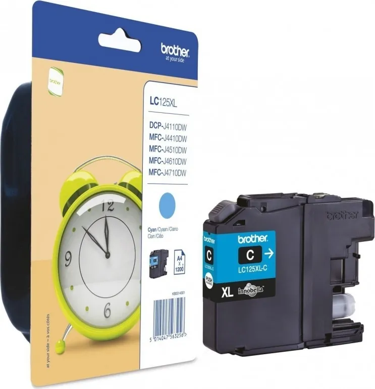 Cartus cerneala cyan Brother LC125XLC original pentru imprimante DCP-J si MFC-J