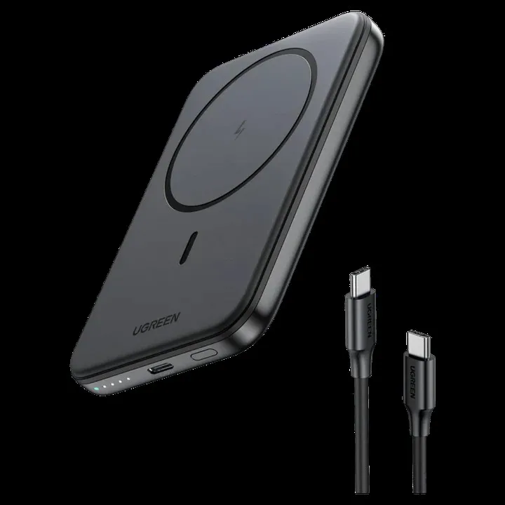 POWER BANK Ugreen "PB561" Magnetic Wireless, 10000mAh, 20W, 1 x USB Type-C output/input, 15W wireless charging, negru, "25919" (timbru verde 0.98 lei) - 6941876229192