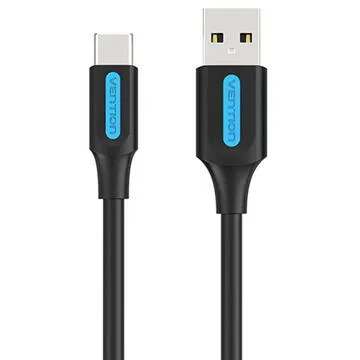 Cablu Vention USB 2.0 la USB-C de 3 metri, negru, viteză 480 Mbps