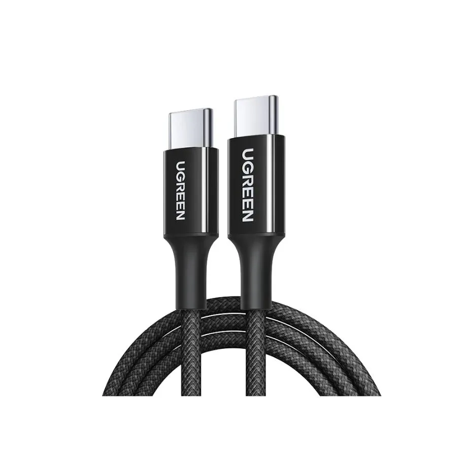 CABLU alimentare si date Ugreen, "L502", Fast Charging Data Cable pt. smartphone, USB Type-C la USB Type-C 100W, 1m, braided, negru "65249" (timbru verde 0.08 lei)