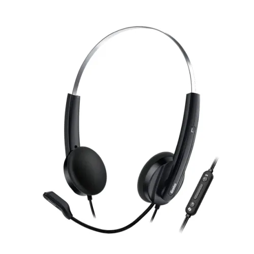 Căști Genius HS-220U negru cu microfon pe brat și conector USB-C