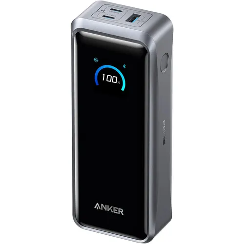 Baterie externă Anker Prime 26250 mAh gri cu porturi USB-C și LED