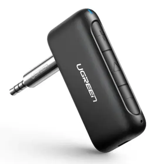 ADAPTOR Bluetooth Jack 3.5 Ugreen, "CM276" acumulator inclus, microfon inclus, convertor audio wireless, versiune bluetooth 5.0, negru "70303" (timbru verde 0.18 lei) - 6957303873036