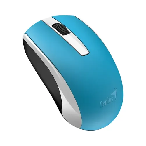 Mouse wireless Genius ECO-8100 albastru cu acumulator și senzor optic 1200 DPI