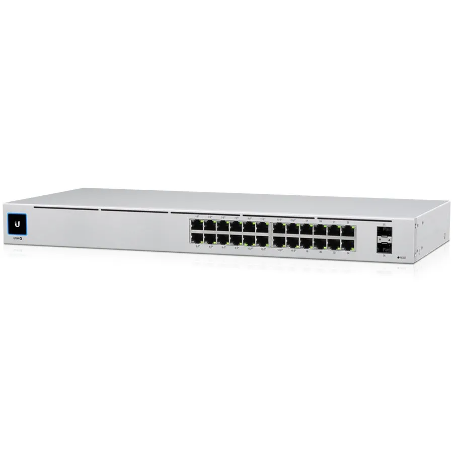 Switch PoE Ubiquiti UniFi USW-24-POE cu 24 porturi Gigabit și 2 SFP