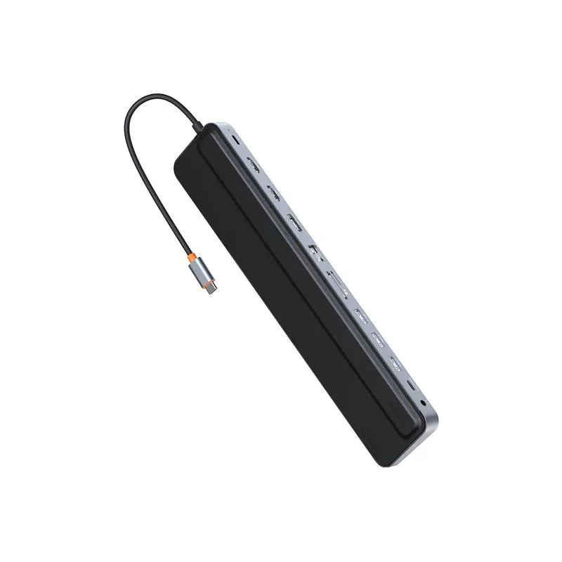 DOCKING Station Baseus EliteJoy Gen2 12-in-1, conectare PC USB-C,HDMIx2,USB3.0x3,PDx1,DPx1,SD/TFx1,RJ45x1,Type-C Datax1,jack 3.5mmx1, gri "WKSX030213" (timbru verde 0.18 lei) - 6932172613877