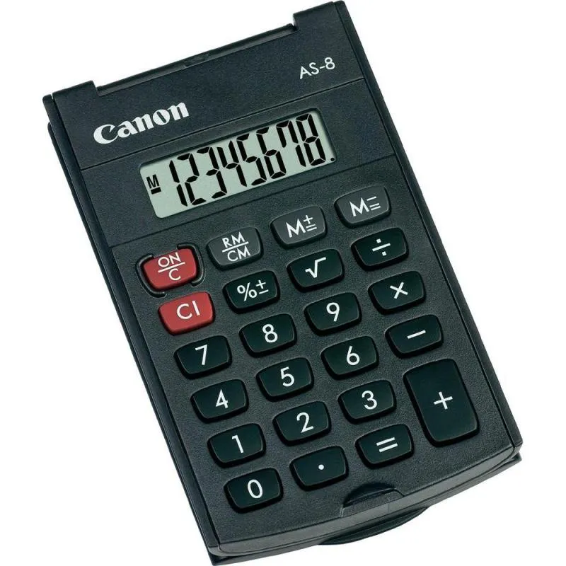 Calculator de birou Canon AS-8 cu ecran LCD 8 digiti, culoare negru