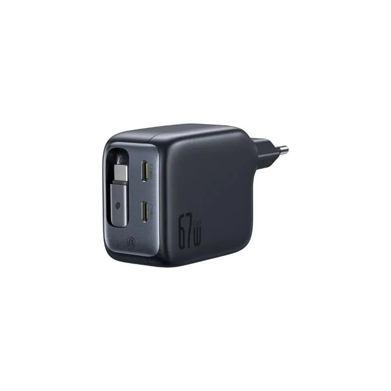 Încărcător de rețea Baseus EnerCore 67W negru cu 2 porturi USB-C