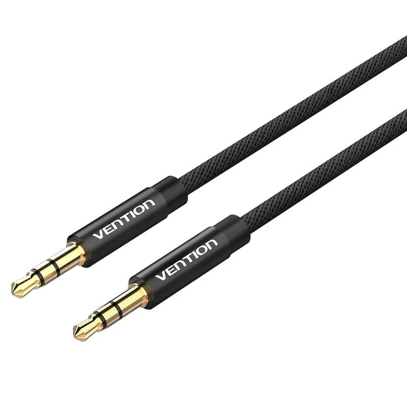 Cablu audio Jack 3.5mm Vention negru cu conectori auriti