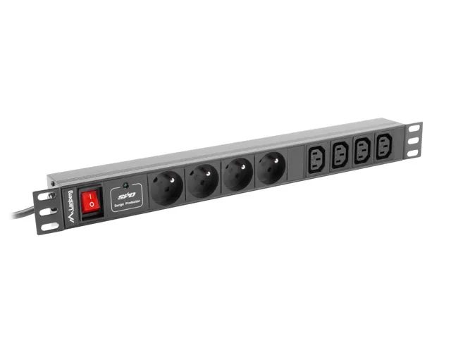 PDU Lanberg 19 inchi 8 prize IEC negru pentru rack profesional