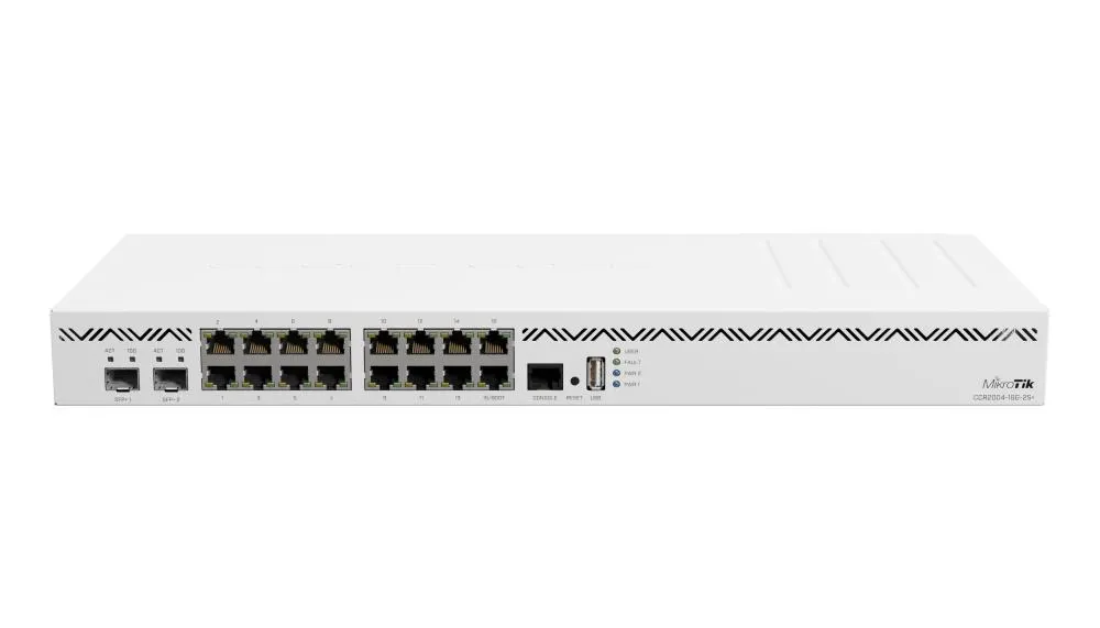 Router Mikrotik CCR2004 16 porturi Gigabit negru profesional