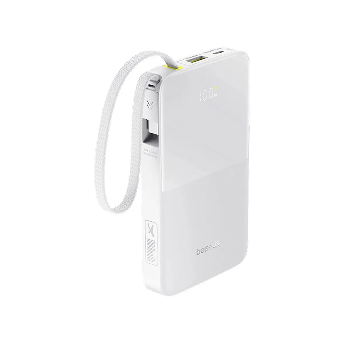 POWER BANK Baseus EnerFill FC51 Bipow2 Pro, 10000mAh, 22.5W, 1 x USB Type-C, 1 x USB, cablu integrat USB Type-C 22cm, alb, "E0027601" (timbru verde 0.98 lei) - 6932172691868