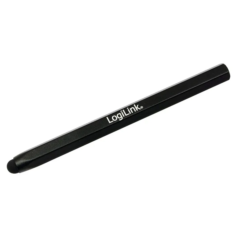 Stylus Logilink negru cu vârf cauciuc pentru tabletă și smartphone