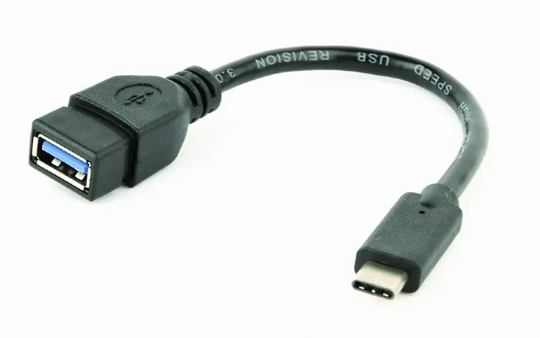 CABLU adaptor OTG GEMBIRD, pt. smartphone, USB 3.0 Type-C (T) la USB 3.0 (M), 20cm, asigura conectarea telef. la o tastatura, mouse, HUB, stick, etc., negru, "A-OTG-CMAF3-01" (timbru verde 0.08 lei)