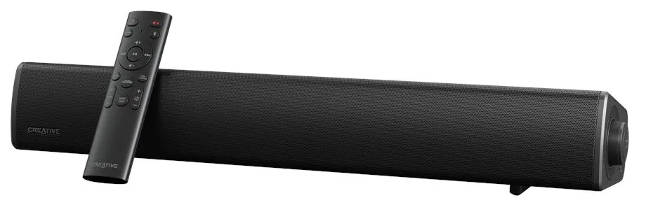 Soundbar CREATIVE Sound Blaster GS5 negru pe birou gaming