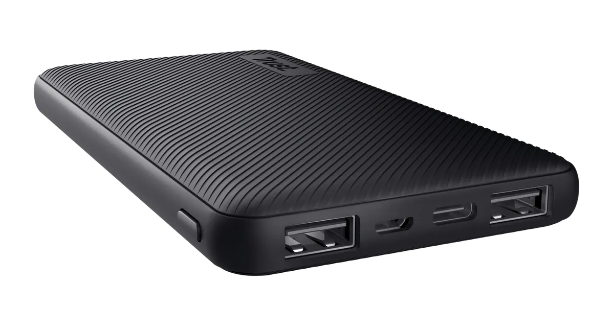 Baterie externă Trust Primo 10000 mAh negru cu design eco-friendly