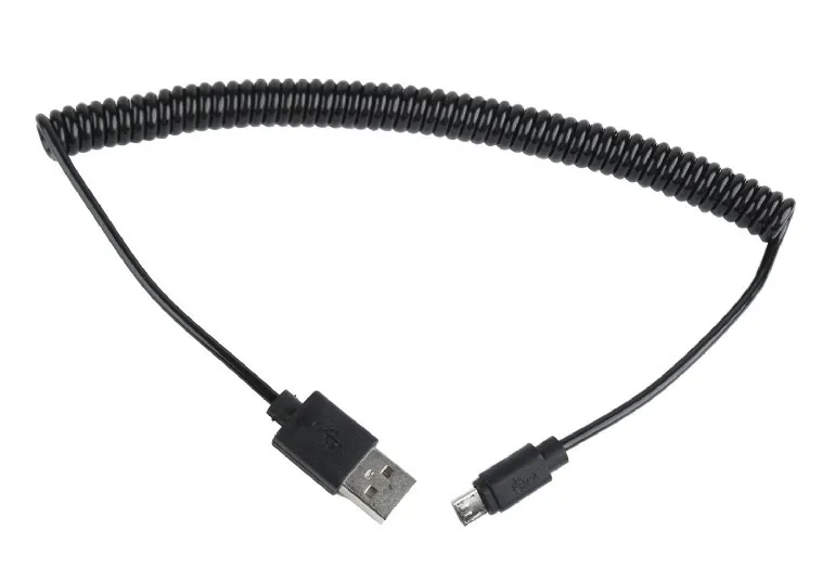 Cablu Micro-USB Gembird 1.8m spiralat negru cu conectori auriți