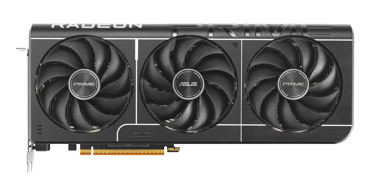 Placă video ASUS RX9070 16GB GDDR6 - vedere frontală