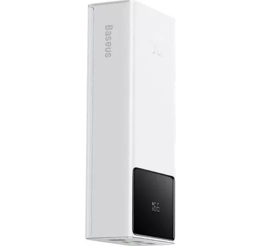 Baterie externă Baseus EnerFill 30000mAh albă cu display digital