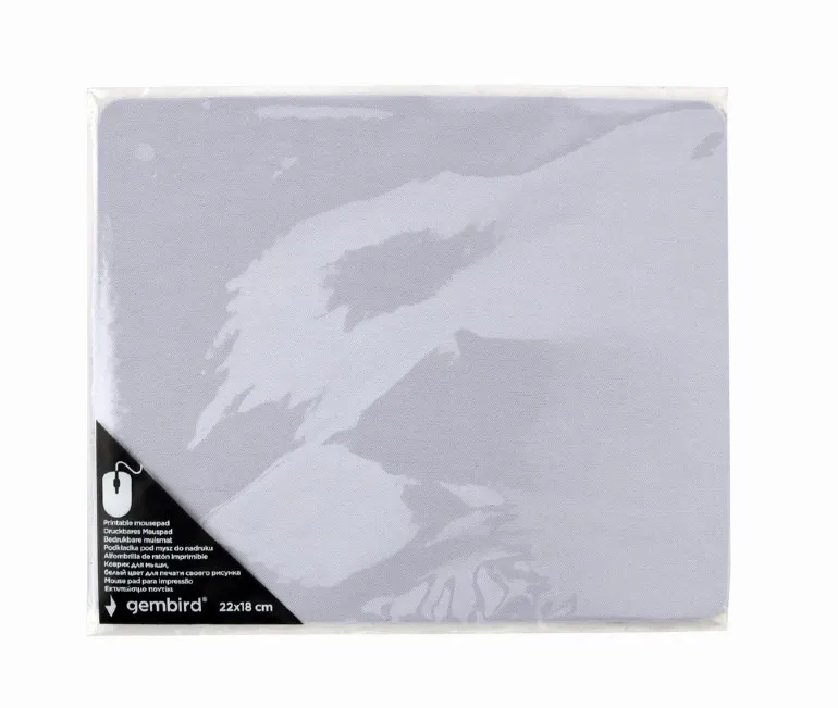 Mousepad Gembird alb printabil, 220x180 mm, cu suprafață textilă