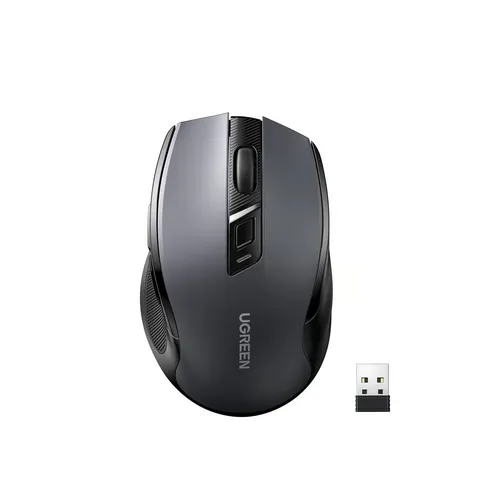 MOUSE Ugreen, "MU006" PC sau NB, wireless 2.4GHz + Bluetooth, optic, 5/1 butoane/scroll, 4000 dpi, negru "90855" (timbru verde 0.18 lei) - 6957303898558