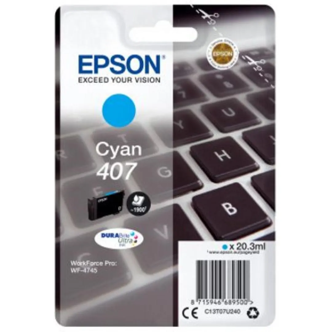 Cartus cerneala original Epson 407 cyan pentru WF-4745