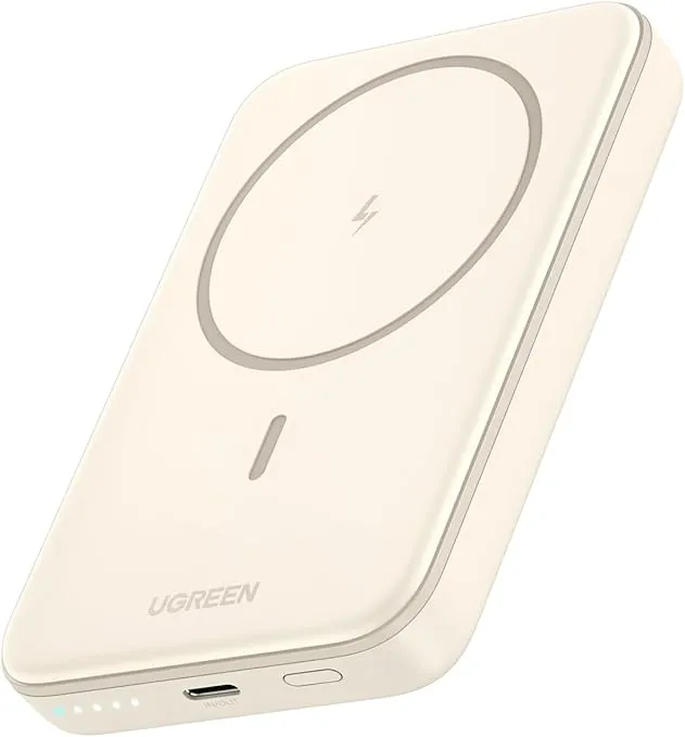 POWER BANK Ugreen "PB561" Magnetic Wireless, 10000mAh, 20W, 1 x USB Type-C output/input, 15W wireless charging, alb, "25208" (timbru verde 0.98 lei) - 6941876222087