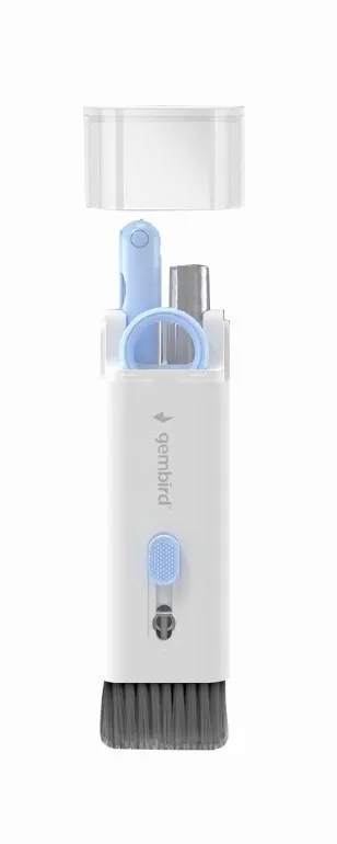 KIT curatare universal 7-in-1 GEMBIRD, 1 solutie curatare, pensula, servetel microfibra, extractor taste, burete, perie, instr. cu varf de silicon pt. curatare casti, "CK-LCD-07"