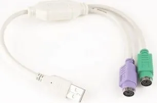 Adaptor USB PS2 Gembird splitter alb pentru tastatură și mouse