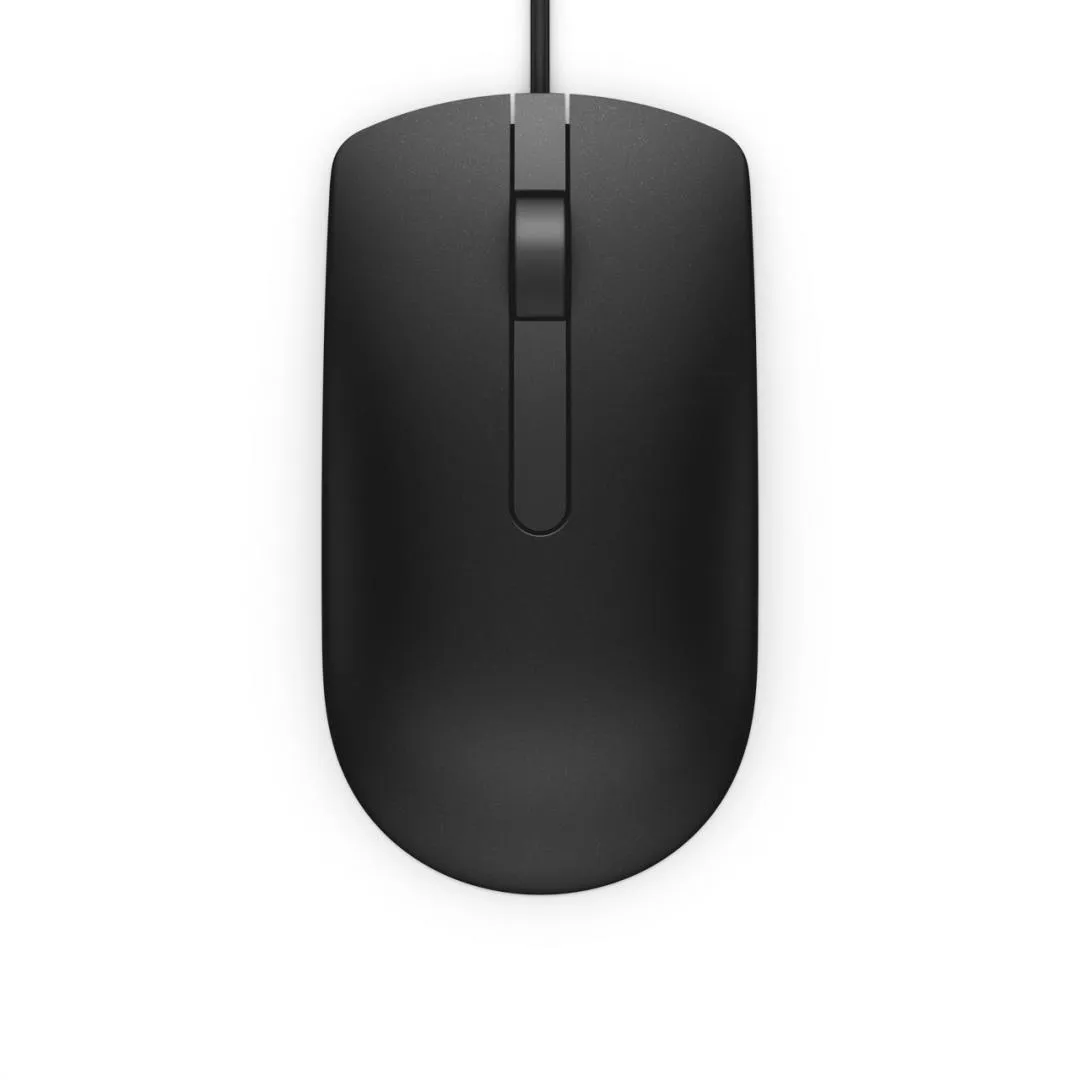 Maus Dell negru cu fir USB și senzor optic