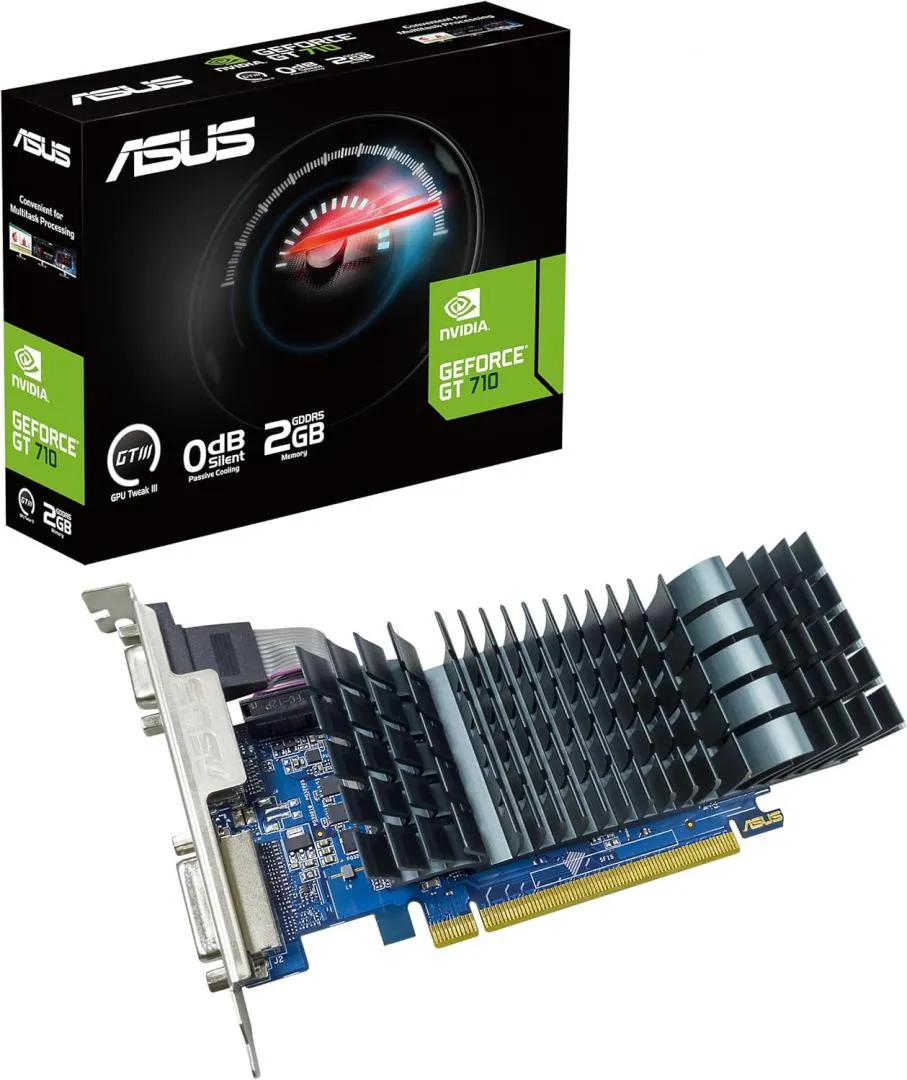 Placă video ASUS GT710 2GB GDDR5 PCIe 16x - vedere din față