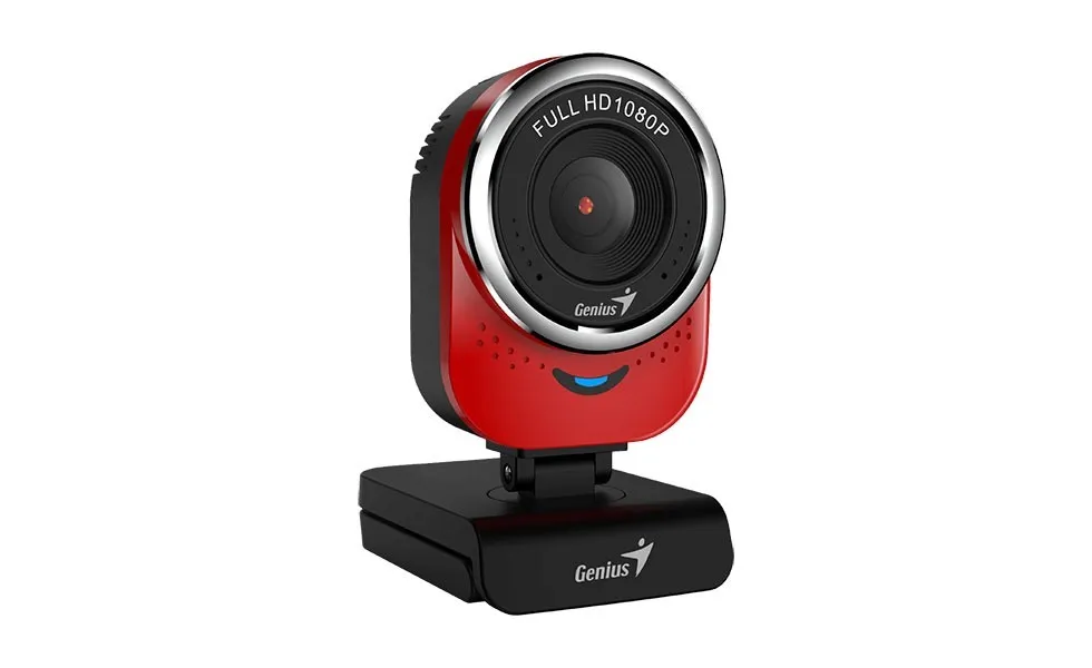 Cameră web Genius QCam 6000 roșie cu microfon integrat