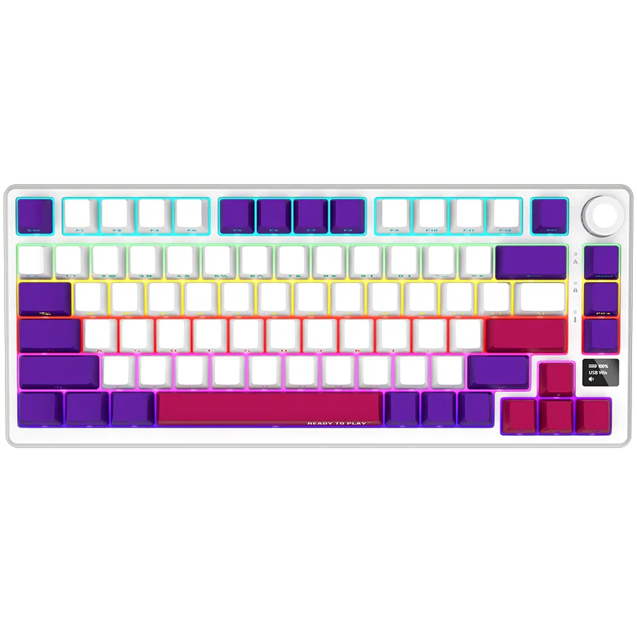 Tastatura mecanica wireless LORGAR KBP7075W 75% alba pentru gaming