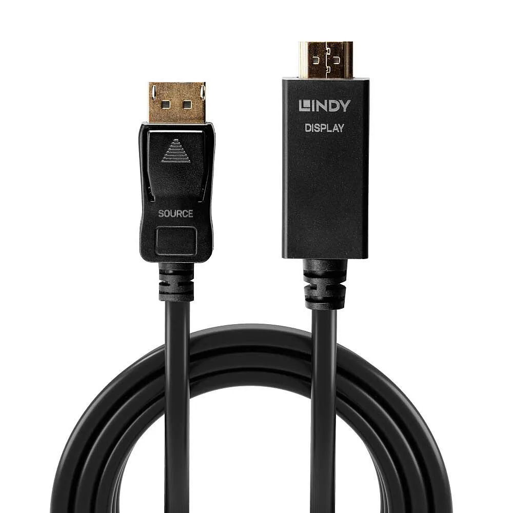 Cablu Lindy DisplayPort HDMI 2m cu conectori standard și ecranare
