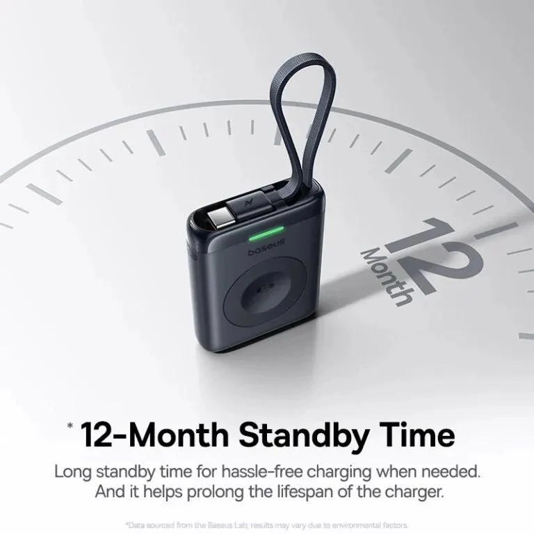 Baterie externă Baseus EnerFill FW11 negru pentru Apple Watch