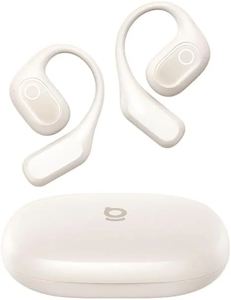 Căști Baseus Bowie Eli 2i open-ear wireless albe cu Bluetooth 6.0