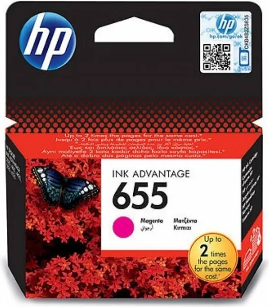 Cartus cerneala original HP 655 Magenta cu timbru verde