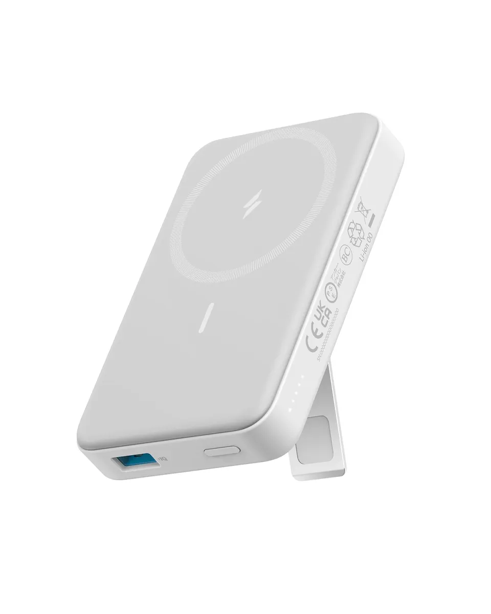 Baterie externă Anker MagGo 10000 mAh cu suport magnetic pliabil și încărcare wireless Qi 2.0