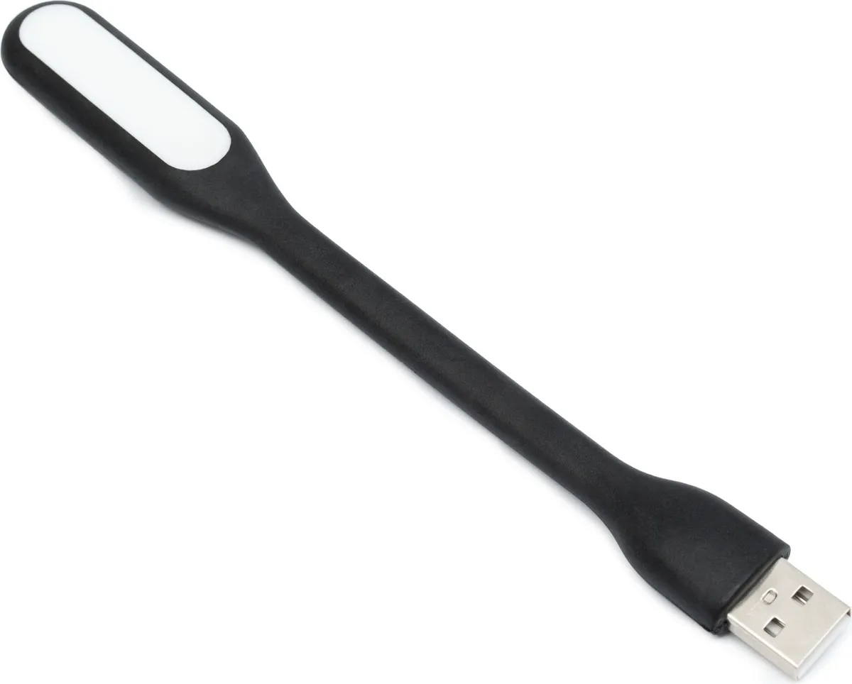 Lampă LED USB neagră pentru notebook cu brat flexibil