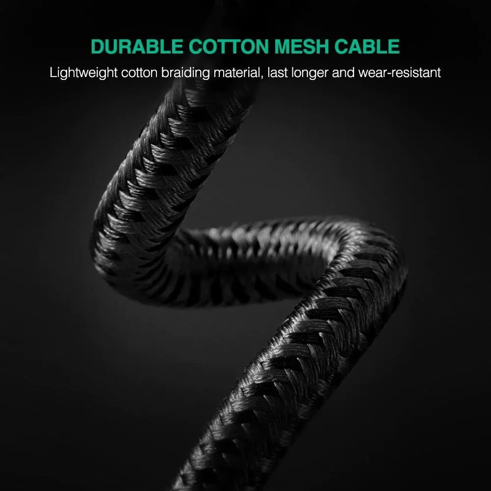 Cablu audio stereo Ugreen 3.5mm 2m conectori auriți braided albastru