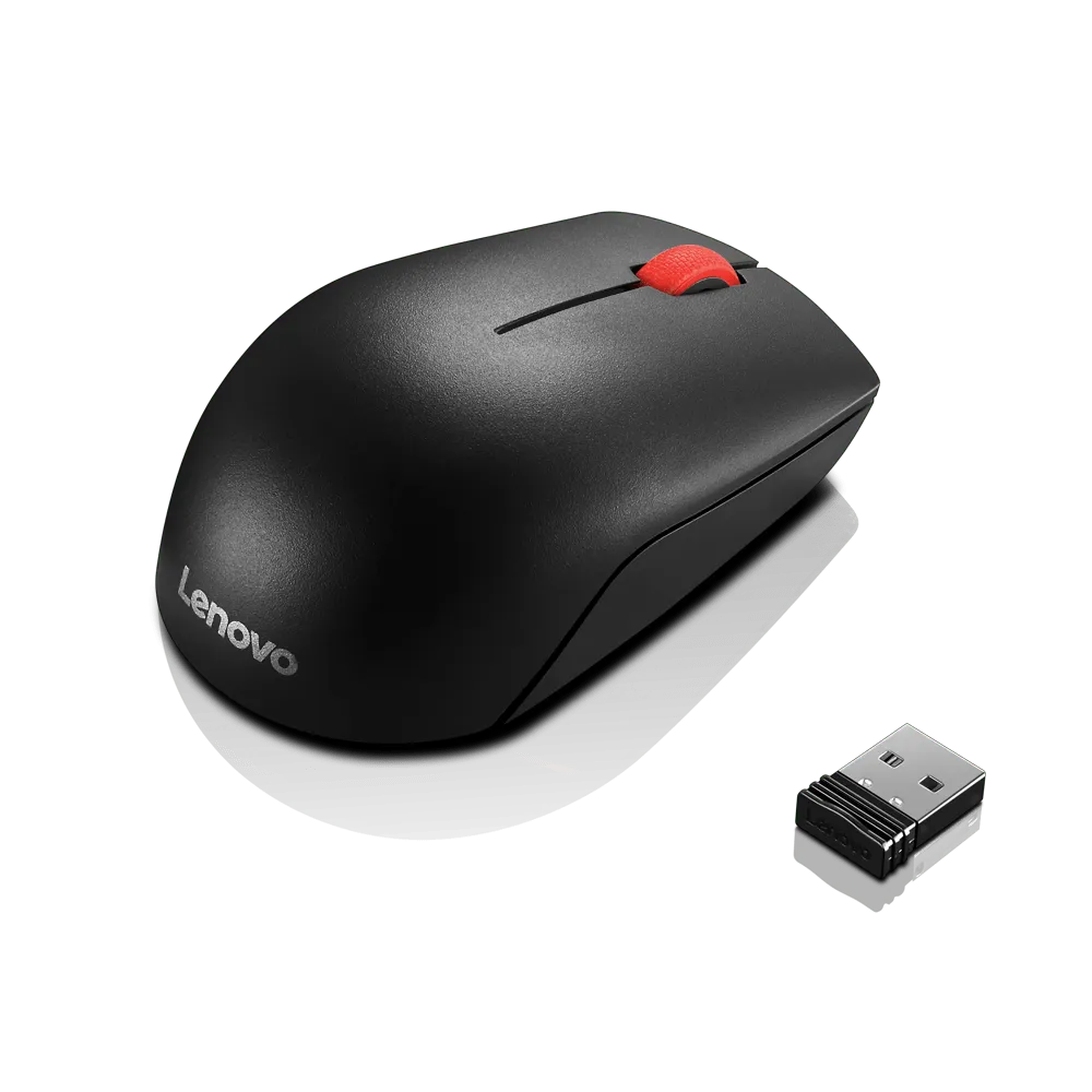 Mouse wireless compact Lenovo Essential, design ergonomic gri