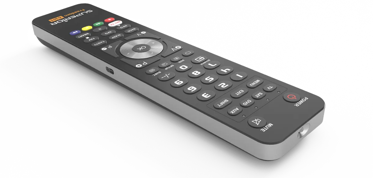 Telecomandă universală Superior 2 în 1 neagră cu USB Type-C