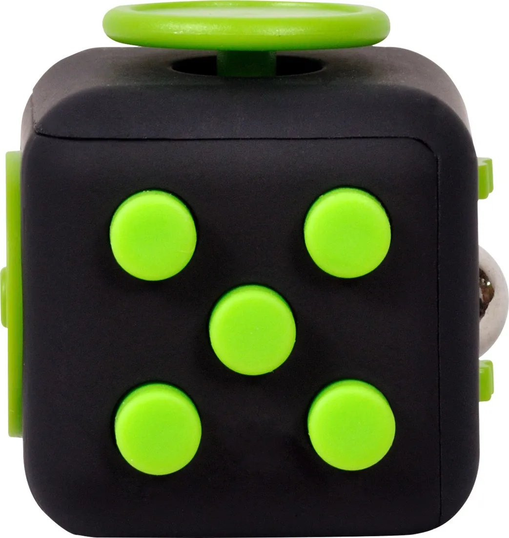 Cub antistres fidget SPACER negru cu butoane verzi